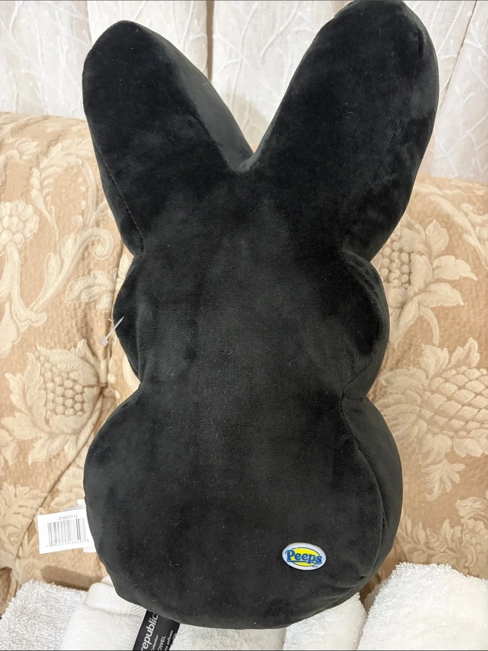 PEEPS Black Plush Peeps Bunny with Hot Pink Accents PreOwned Rabbit